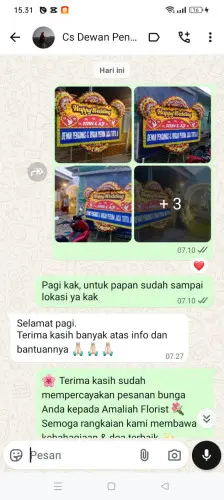 Testimonial Papan Bunga Pernikahan rumah duka sentosa